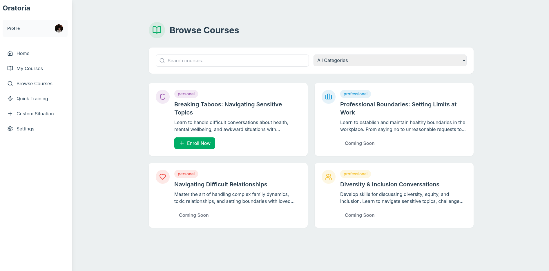 Oratoria AI Conversation Trainer