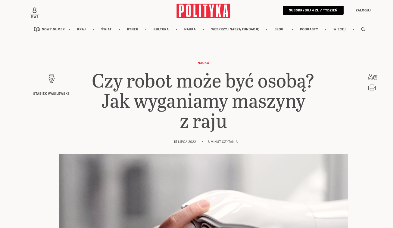 Can you murder a robot? - Polityka Article